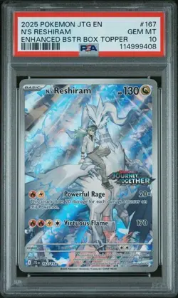 PSA 10 GEM MINT N's Reshiram Journey Together Stamped Promo Pokemon 167/159 - Image 1