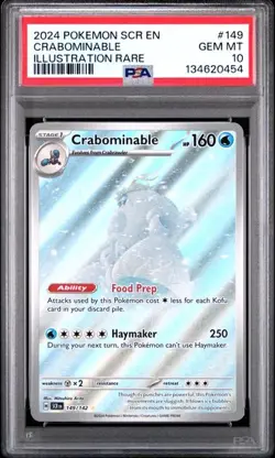 PSA 10 GEM MINT Crabominable Illustration Rare Full Art Holo Pokemon 149/142 - Image 1