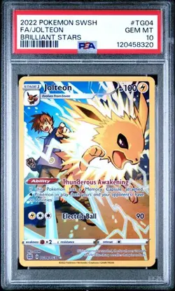 PSA 10 Jolteon Full Art Brilliant Stars 2022 Pokemon TG04/TG30 - Image 1