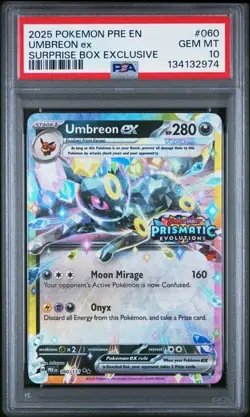PSA 10 GEM MINT Umbreon EX Prismatic Evolutions Surprise Box Pokemon 060/131 - Image 1