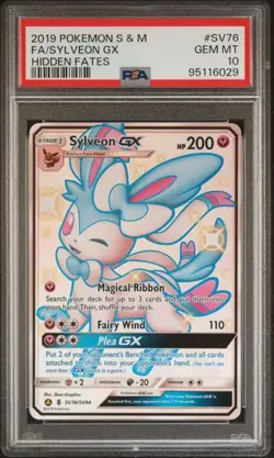 PSA 10 GEM MINT Sylveon GX Hidden Fates Full Art Holo 2019 Pokemon SV76/SV94 - Image 1