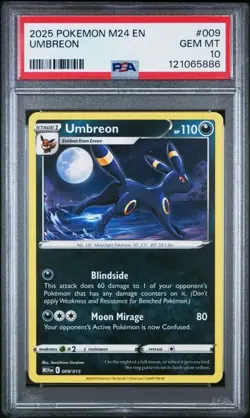 PSA 10 GEM MINT Umbreon McDonalds M24 2025 Pokemon 009/015 - Image 1