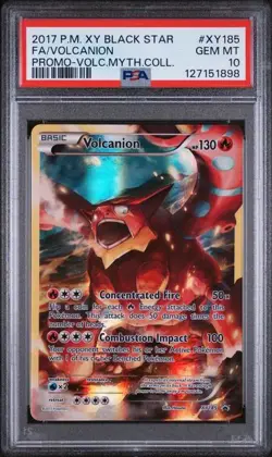 PSA 10 GEM MINT Volcanion Black Star Promo Full Art Holo 2017 Pokemon XY185 - Image 1