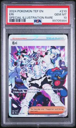 PSA 10 GEM MINT Eri Temporal Forces SIR 2024 Pokemon 210/162 - Image 1