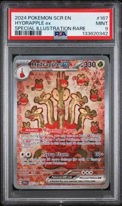 PSA 9 MINT Hydrapple EX Stellar Crown SIR 2024 Pokemon 167/142 - Image 1