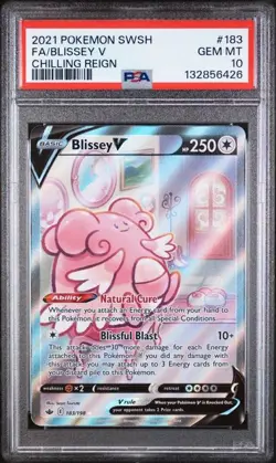 PSA 10 GEM MINT Blissey V Chilling Reign Full Art Holo 2021 Pokemon SWSH 183/198 - Image 1