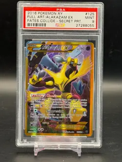 PSA 9 MINT Alakazam EX Fates Collide Secret Full Art Holo Pokemon 125/124 - Image 1