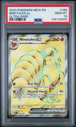 PSA 10 GEM MINT Ninetales ex 151 English Ultra Rare Holo 2023 Pokemon 186/165 - Image 1