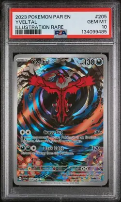 PSA 10 GEM MINT Yveltal Paradox Rift Illustration Rare 2023 Pokemon 205/182 - Image 1