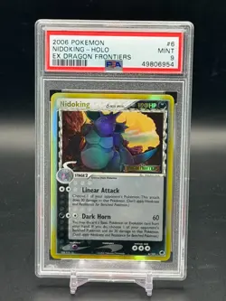 PSA 9 MINT Nidoking EX Dragon Frontiers Reverse Holo SLAB ERROR Pokemon 6/101 - Image 1