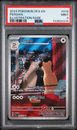 PSA 9 MINT Persian Shrouded Fable Illustration Rare 2024 Pokemon 078/064 - Image 1