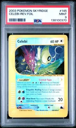 PSA 9 MINT Celebi Skyridge Reverse Holo 2003 Pokemon e-Reader 145/144 - Image 1