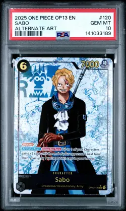 2025 ONE PIECE OP13-CARRYING ON HIS WILL ALTERNATE ART #120 SABO PSA 10 - Image 1