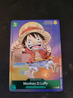 Monkey D Luffy P-037 1st Anniversary Tournament STAMP Promo Holo One Piece Card - Image 1