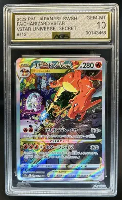 2022 Pokemon SWSH VSTAR Universe Japanese Charizard Secret Rare #212/172 AGS 10 - Image 1