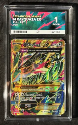 Pokemon TCG Mega M Rayquaza EX 98/98 2015 Ancient Origins Full Art Ace Grade 1 - Image 1