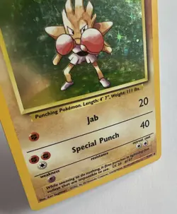 Pokemon Hitmonchan 7/102 Holo 1999-2000 UK 4th Print Base Set LP/MP - Image 3