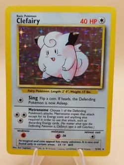 Clefairy Holo Rare Base Set 5/102 Pokemon Card - WOTC 1999 - Image 1