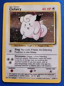 Clefairy 5/102 Holo Rare Base Set - Pokemon Card WOTC - LP - Image 1