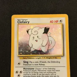 Clefairy 5/102 Pokemon Card TCG base Set Unlimited Holo Rare - Image 4