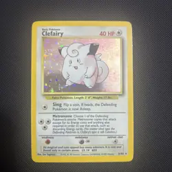 Clefairy 5/102 Base Set Holo MP WOTC Original Pokemon TCG Card Basic Rare - Image 1