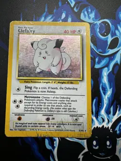 Clefairy 5/102 Holo Rare Base Set WOTC Pokemon Card - Image 1