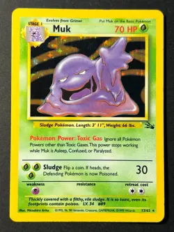 Muk 13/62 Fossil Unlimited Holo Rare - WOTC Pokemon Card LP - Image 1