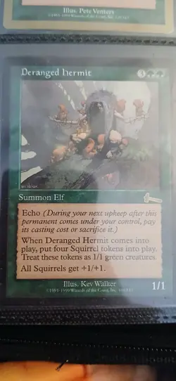 Mtg Lp Vintage Rare Card Deranged Hermit Magic The Gathering Urza's Legacy - Image 1