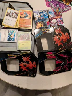 Pokemon TCG Cards And Tins Big Lot 100s Of Cards, 3 Tins And Boxes - Image 1