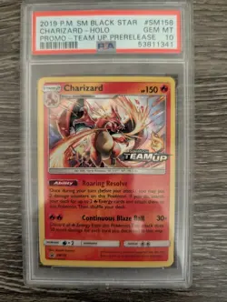 2019 POKEMON SM BLACK STAR PROMO TEAM UP PRERELEASE #SM158 CHARIZARD-HOLO PSA 10 - Image 2