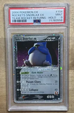 Pokemon Rocket's Snorlax ex EX Team Rocket Returns Holo Ultra Rare #104 PSA 9 - Image 3