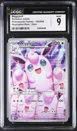 Wigglytuff *CGC 9* Illustration Rare *Phantasmal Flames* #105 * Pokemon - Image 1