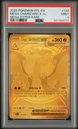 2025 POKEMON PFL EN-PHANTASMAL FLAMES MEGA HYPER RARE MEGA CHARIZARD X EX PSA 9 - Image 1