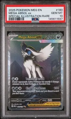 2025 POKEMON EN MEGA EVOLUTION SPECIAL ILLUSTRATION RARE MEGA ABSOL EX PSA 10 - Image 1