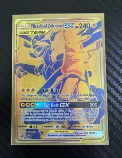 Pokemon TCG Pikachu & Zekrom GX SM248 Holo Promo Card Near Mint - Image 1