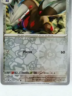 Excadrill 147/197 SV03: Obsidian Flames Reverse Holo Pokemon TCG - Image 2