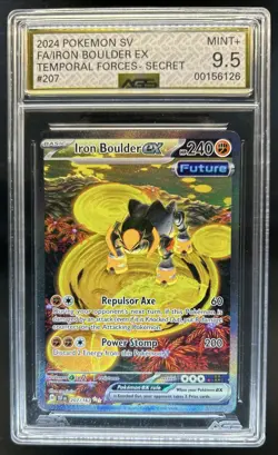 2024 Pokemon Temporal Forces Iron Boulder ex #207/162 AGS 9.5 - Image 1