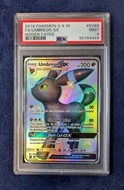 2019 Pokemon Sun & Moon Hidden Fates Shiny Umbreon GX #SV69 PSA 9 MINT - Image 1