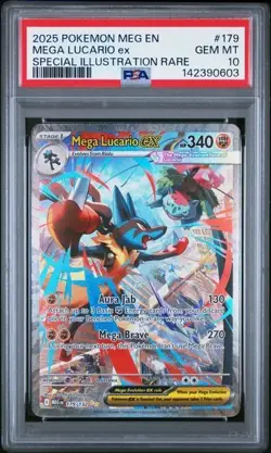 PSA 10 Mega Lucario EX 179/132 Mega Evolution Special Illustration Rare POKEMON - Image 1