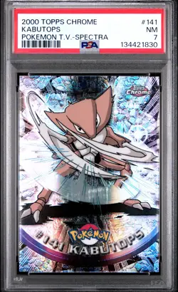 2000 Topps Chrome Pokemon T.V. #141 Kabutops Pokemon T.V.-Spectra PSA 7 - Image 1