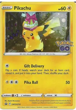 SWSH234 Pikachu Special Pokemon GO Illustration Black Star Promo Cosmos Holo - Image 1