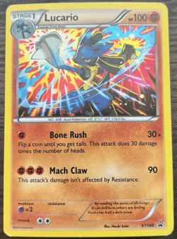 Lucario XY140 Pokemon TCG XY Base Set Holo Heavy Play HP - Image 1