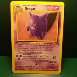 Pokemon Gengar 20/62 Fossil 1st edition dark stamp regular non holographic - Image 1