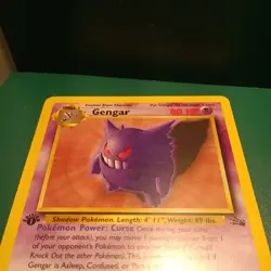 Pokemon Gengar 20/62 Fossil 1st edition dark stamp regular non holographic - Image 4