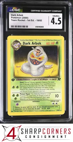 2000 POKEMON TEAM ROCKET 1ST EDITION #19 DARK ARBOK CGC 4.5 - Image 1