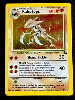Kabutops 9/62 NM Fossil Holo Rare Pokemon Card TCG Near Mint - Image 1