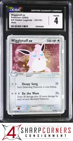 2004 POKEMON EX HIDDEN LEGENDS #101 WIGGLYTUFF EX HOLO CGC 4 - Image 1