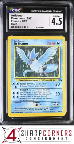 1999 POKEMON FOSSIL #2 ARTICUNO HOLO CGC 4.5 - Image 1