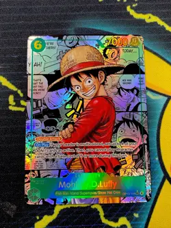 One Piece English #OP13-118 Monkey D Luffy Manga Alternate Art Secret Rare - Image 1