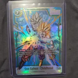 Dragon Ball Fusion World Son Gohan Childhood SCR FB01-140 Alt Art NM Holo - Image 1